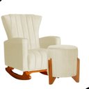 Ver imagem 1 de Kit Poltrona Balanço Melinda e Puff Jade Suede