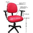 Ver imagem 4 de Cadeira Executiva Giratória com Braço Couro Sintético:Vermelho