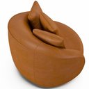 Ver imagem 6 de Poltrona Decorativa para Sala de Estar Base Giratória Witta M03 Couríssimo Whisky - Lyam Decor