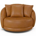 Ver imagem 3 de Poltrona Decorativa para Sala de Estar Base Giratória Witta M03 Couríssimo Whisky - Lyam Decor