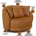 Ver imagem 4 de Poltrona Decorativa para Sala de Estar Base Giratória Witta M03 Couríssimo Whisky - Lyam Decor