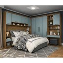Ver imagem 1 de Guarda Roupa Modulado Casal Queen 1,58 M Canto com Escrivaninha Paris Luciane M09:azul