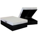 Ver imagem 1 de Cama Box Baú Queen: Colchão Ortopédico Herval D28 / Ag65 Frontier + Base Crc Suede Black(158x198)