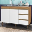 Ver imagem 2 de Balcao para Pia 119 cm 2 Portas 3 Gavetas Jenny Ptl:Nature Off White