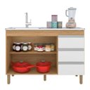 Ver imagem 4 de Balcao para Pia 119 cm 2 Portas 3 Gavetas Jenny Ptl:Nature Off White