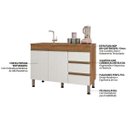 Ver imagem 5 de Balcao para Pia 119 cm 2 Portas 3 Gavetas Jenny Ptl:Nature Off White
