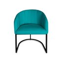 Ver imagem 2 de Poltrona Mia Suede Azul Turquesa Base Metálica Preta - Belliv Decor