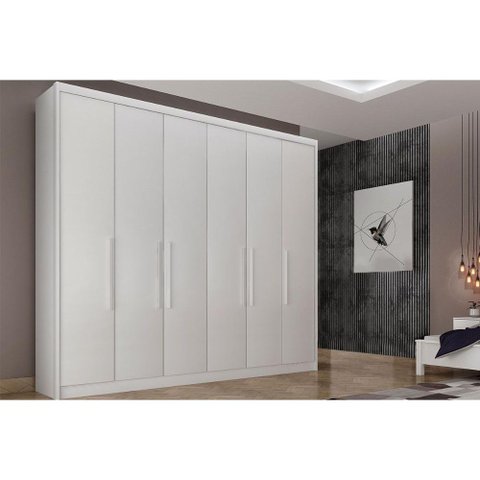 Guarda Roupa Casal 6 Portas e 8 Gavetas Santoro/bolonha Branco - Novo Horizonte