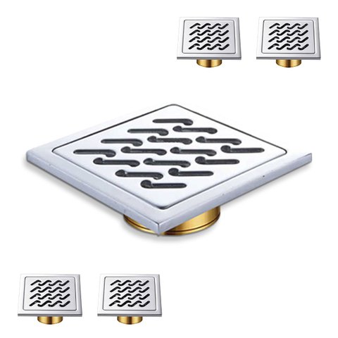 Ralo Higienico 10x10 Inox Kit 4 Uni Banheiro Lavabo Anti Odor Anti Inseto Seguro Cozinha Quintal Lav