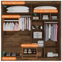 Ver imagem 6 de Guarda-roupa Casal 100% Mdf 4 Portas 3 Gavetas 13 Nichos Nantes Europa Braúna