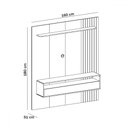 Ver imagem 4 de Painel Tv até 65 Polegadas Matisse Frisado 1 Porta Basculante com Led Cinamomo/off White - Artely