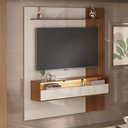 Ver imagem 1 de Painel Tv até 65 Polegadas Matisse Frisado 1 Porta Basculante com Led Cinamomo/off White - Artely