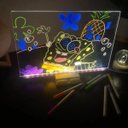 Ver imagem 2 de Lousa Luminaria Led Caneta Quadro Recado Desenho Escrita Anotaçao Mesa Sala Quarto Trabalho Escola e