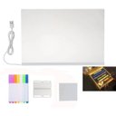 Ver imagem 1 de Lousa Luminaria Led Caneta Quadro Recado Desenho Escrita Anotaçao Mesa Sala Quarto Trabalho Escola e