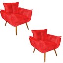 Ver imagem 1 de Kit 2 Poltronas Decorativa Sala Recepção Escritório Opala Suede