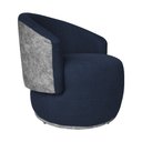 Ver imagem 1 de Poltrona Decorativa Beatriz Bouclê Azul com Composê Calacata Cinza - Vallisa Decor
