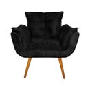 Ver imagem 3 de Kit 2 Poltronas Decorativa Sala Recepção Escritório Opala Suede Preto