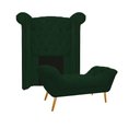 Ver imagem 1 de Kit Cabeceira Calçadeira Veneza 100cm Suede Verde