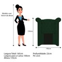 Ver imagem 2 de Kit Cabeceira Calçadeira Veneza 100cm Suede Verde