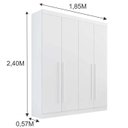 Ver imagem 2 de Guarda Roupa da Vinci 4 Portas 3 Gavetas Branco - D Doro