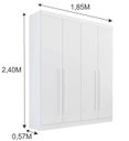 Ver imagem 2 de Guarda Roupa da Vinci 4 Portas 3 Gavetas Branco - D Doro