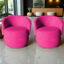 Ver mais imagens de Kit 2 Poltronas Decorativa Beatriz Orgânica Veludo Rosa Pink