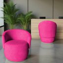 Ver imagem 7 de Kit 2 Poltronas Decorativa Beatriz Orgânica Veludo Rosa Pink