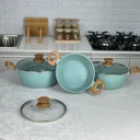 Ver imagem 3 de Conjunto de Panelas 3pç Cerâmica Verde Indução Mundiart