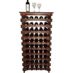 Adega Vinho Madeira 50 Garrafas Tipo Mesinha Cor Embuia C05 - 1