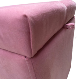 Puff Quadrado Báu Suede Rosa - Fri Varejo - 5