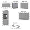 Ver imagem 7 de Cozinha Completa Orlando 10 Portas 5 Gavetas 100% Mdf Americana Cinza - Panorama Móveis