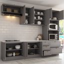 Ver imagem 2 de Cozinha Completa Orlando 10 Portas 5 Gavetas 100% Mdf Americana Cinza - Panorama Móveis