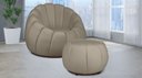 Ver imagem 7 de Kit Poltrona + Puff Decorativo Concha Veludo Bege