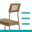 Ver imagem 4 de Conjunto Sala de Jantar Lina 4 Lugares Tampo MDP Cadeiras Tecidos Premium Dourado 99cm Móveis
