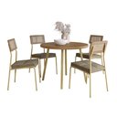 Ver imagem 3 de Conjunto Sala de Jantar Lina 4 Lugares Tampo MDP Cadeiras Tecidos Premium Dourado 99cm Móveis