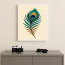 Ver imagem 1 de Quadro Decorativo Pena de Pavão 24x18cm Mold Preta Vidro
