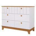 Ver imagem 3 de Jogo de Quarto Infantil Biscoito Cômoda 6 Gavetas e Berço Branco/nature - Permóbili Baby