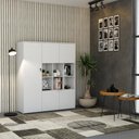 Ver imagem 4 de Armário Alto com Nichos e 05 Portas 161,5x135x42cm Wlan135 Branco Chess