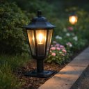 Ver imagem 2 de Kit 8 Balizadores de Jardim 31cm Luminária Externa Alumínio Lente Transparente Clássico Preto