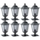 Ver imagem 1 de Kit 8 Balizadores de Jardim 31cm Luminária Externa Alumínio Lente Transparente Clássico Preto