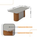 Ver imagem 4 de Mesa de Jantar Aspen 180cm Tampo Mdf Vidro Canto Copo com 6 Cadeiras Eloise Moderna Mobília