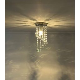 Lustre de Cristal K9 Redondo Espiral 30 Cm de Altura Base Aço Inox Soquete E27 - 3
