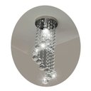 Ver imagem 3 de Lustre de Cristal K9 Redondo Espiral 30 Cm de Altura Base Aço Inox Soquete E27