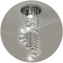 Ver imagem 2 de Lustre de Cristal K9 Redondo Espiral 30 Cm de Altura Base Aço Inox Soquete E27