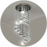 Lustre de Cristal K9 Redondo Espiral 30 Cm de Altura Base Aço Inox Soquete E27 - 1