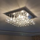 Ver imagem 1 de Lustre de Cristal K9 Legítimo Quadrado Base Inox 30x30 Cm Clean