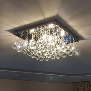 Lustre de Cristal K9 Legítimo Quadrado Base Inox 30x30 Cm Clean