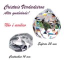 Ver imagem 4 de Lustre de Cristal K9 Legítimo Redondo Base Inox e Altura de 50 Cm