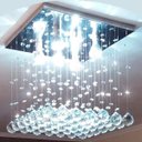 Ver imagem 1 de Lustre de Cristal K9 Legítimo Sala Quarto Base Inox 30x30 Cm - Ilustre Cristais