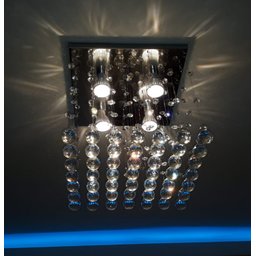 Lustre de Cristal K9 Legítimo Sala Quarto Base Inox 30x30 Cm - Ilustre Cristais - 2